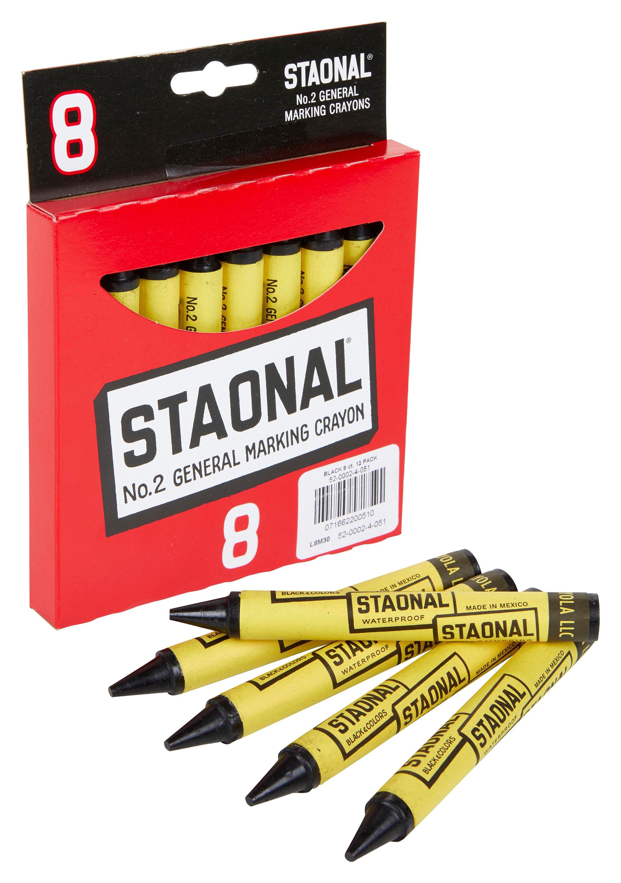 Crayola Staonal Marking Crayons, No 2, Black, Pack of 8 404160